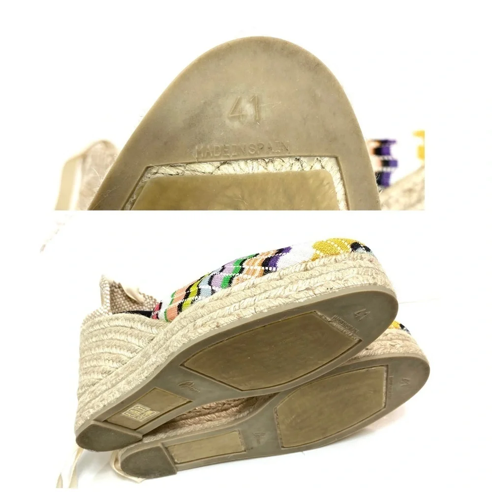 Castaner Missoni Zigzag Knit Lace up Ankle Espadrilles Sandals Size 41 / US 11